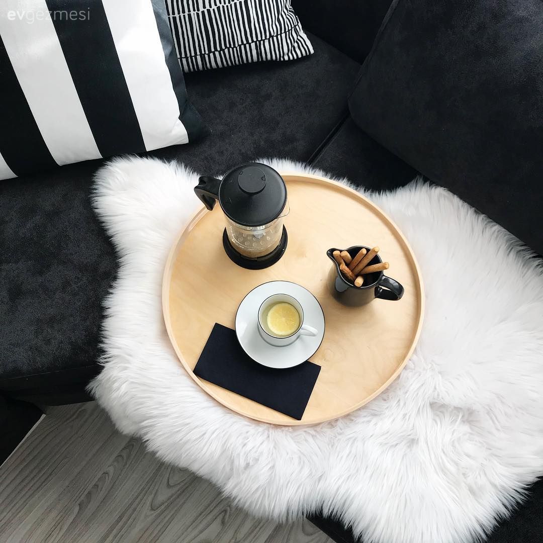 Oturma Odası, Koltuk örtüsü, Siyah- Beyaz