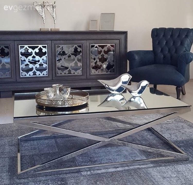 Ayna, Berjer, Halı, Konsol, Lacivert, Orta sehpa, Salon