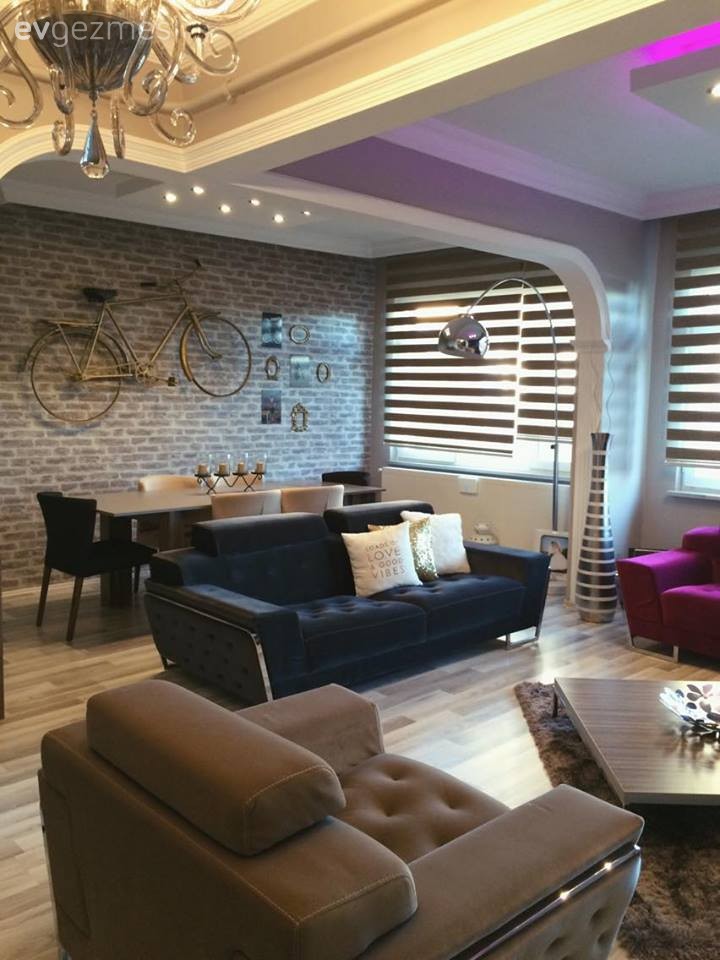 Duvar dekorasyonu, Lacivert, Salon, Taş duvar, Yemek Odası