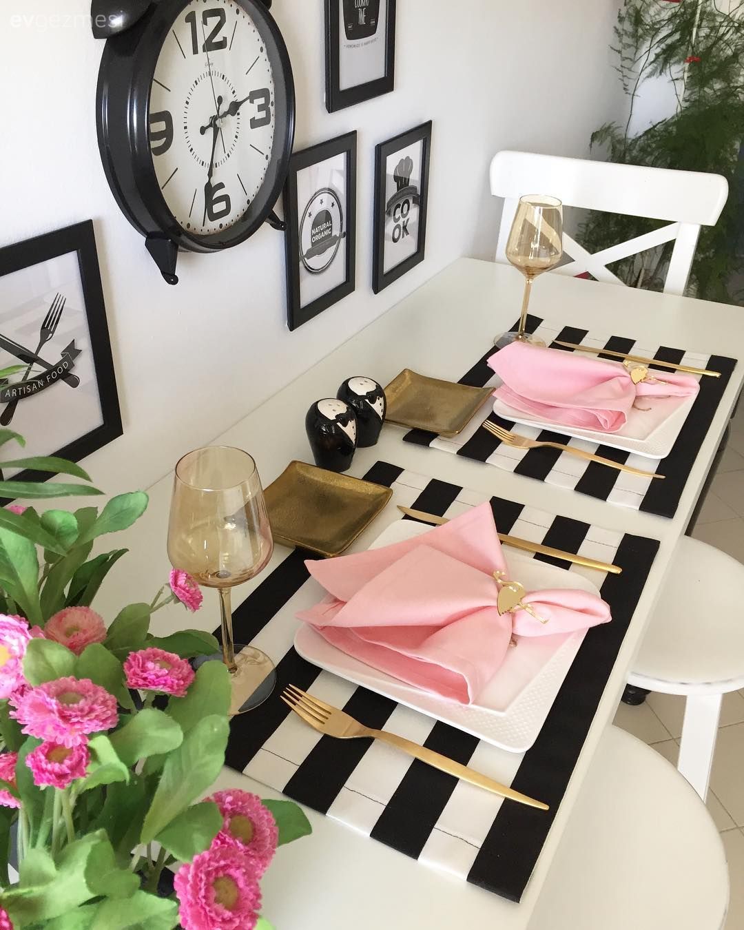 Sunum, Mutfak, Siyah- Beyaz, Pembe, Altın