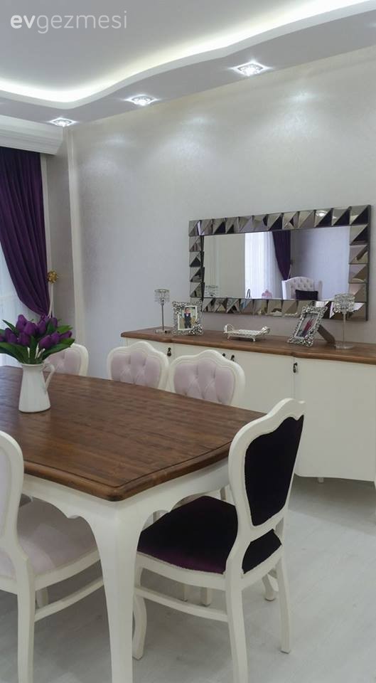 Ahşap Mobilya, Ayna, Konsol, Mor, Pembe, Salon, Yemek Odası