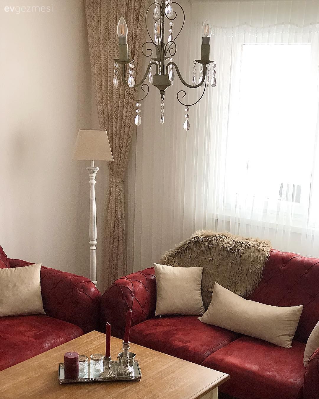 Salon avizesi, Avize, Salon, Kırmızı, Orta sehpa, Sehpa üstü aksesuarı, Lambader