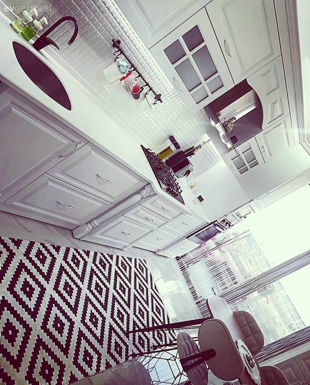 Mutfak halısı, Mutfak, Beyaz mutfak, Siyah- Beyaz, Halı, Mutfak tadilat