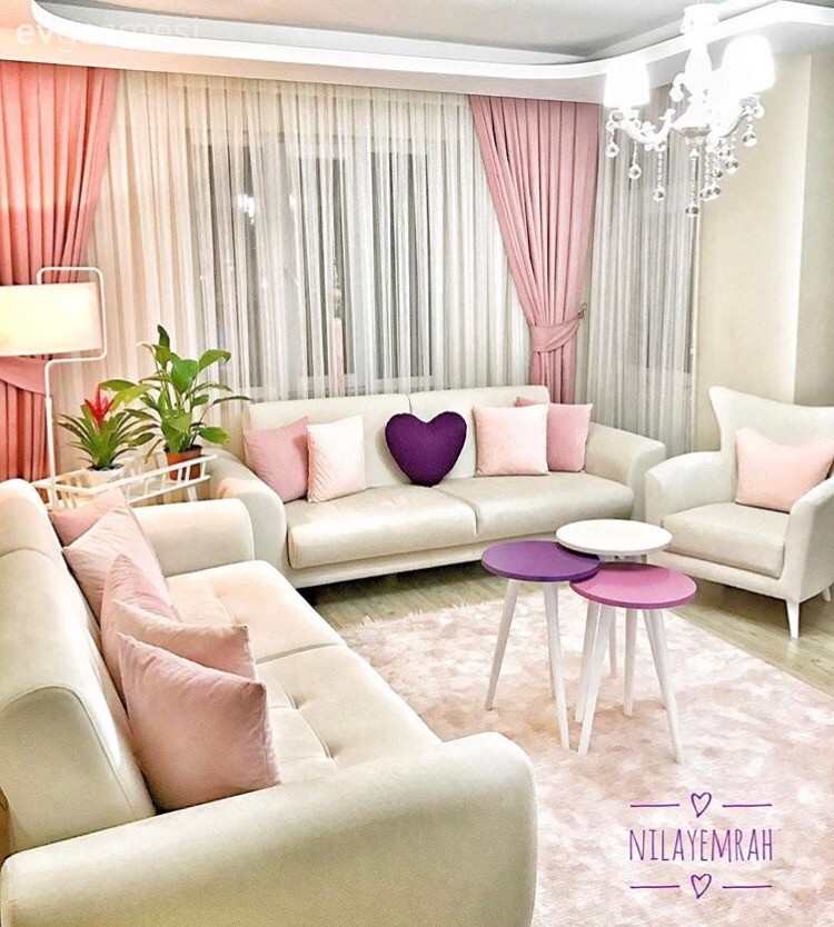 Halı, Lambader, Orta sehpa, Pembe, Salon, Aydınlatma