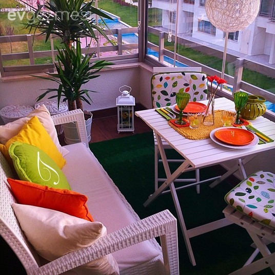 Balkon, Sarı, Turuncu, Yeşil