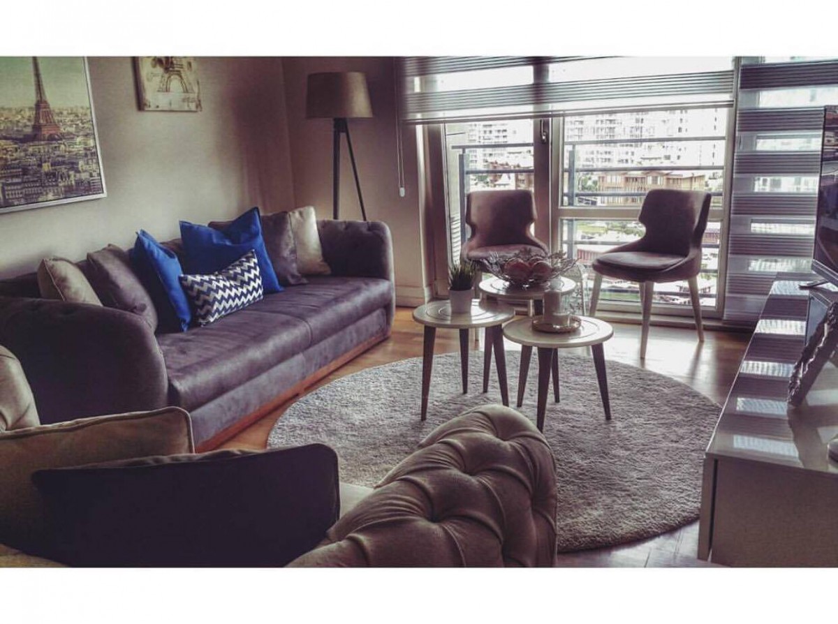 Berjer, Halı, Kahverengi, Mavi, Orta sehpa, Salon, Kırlent