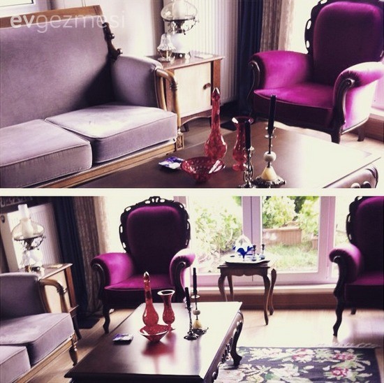 Antika, Dekoratif Objeler, Mor, Salon, Sehpa