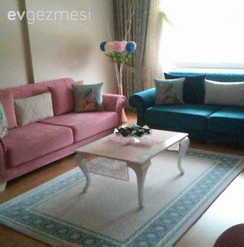 Halı, Mavi, Pembe, Salon, Sehpa