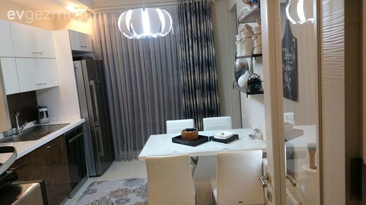 Modern mutfak, Mutfak, Avize, Mutfak masası, Mutfak halısı