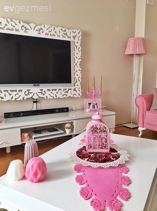 Dekoratif Objeler, Pembe, Salon, Tv ünitesi