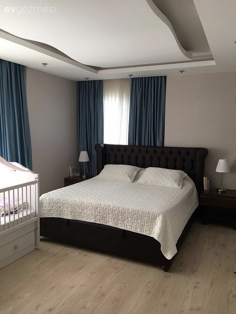 Fon perde, Mavi, Yatak Odası