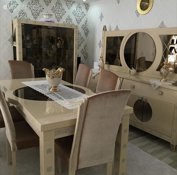 Krem, Salon, Yemek Odası