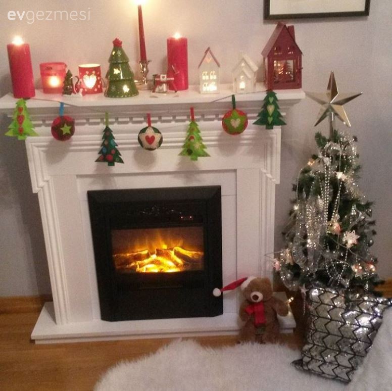 Ayşegül hanımın kırmızı ve yeşillerle, yılbaşı dekoru..