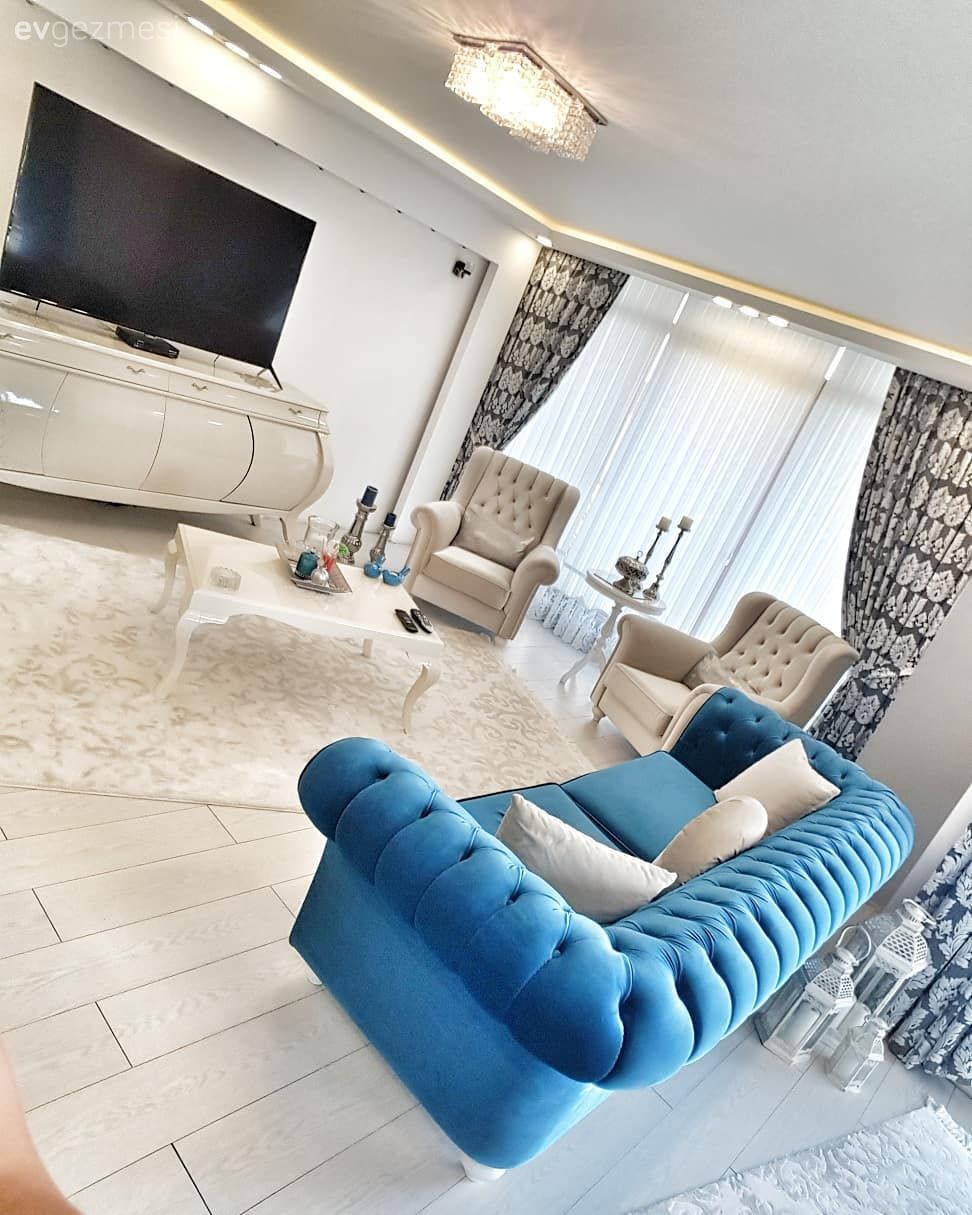 Duvarlarla bölünmemiş bir alan, akışkan ve ferah his.. Filiz hanımın göz alıcı dekoru.