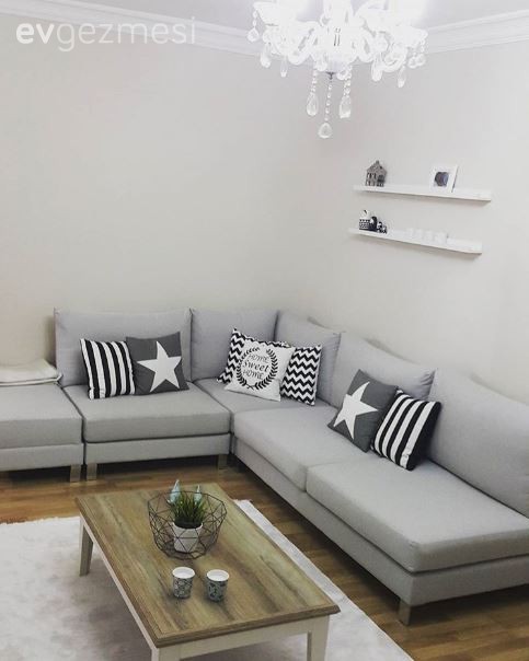 Gri, Köşe koltuk, Salon