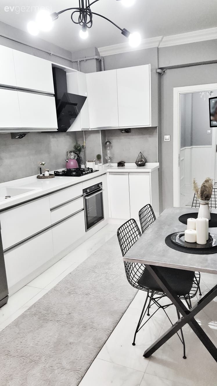 Mutfak, Beyaz mutfak, Mutfak masası, Modern mutfak, Mutfak Avize Modelleri, Mutfak halısı