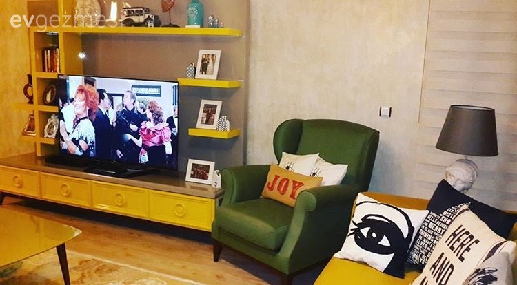 Berjer, Salon, Tv ünitesi, Yeşil