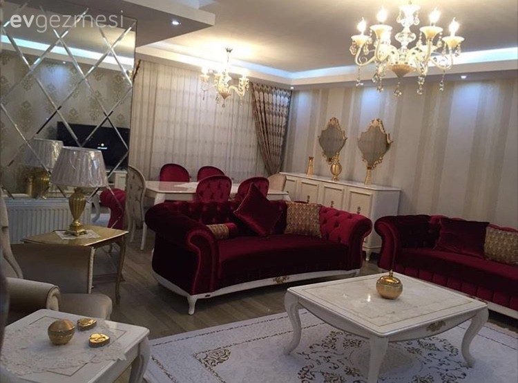 Ezgi hanımın göz alıcı renklerde, klasik ve şık salonu..