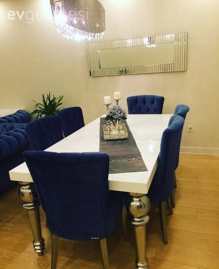 Ayna, Lacivert, Salon, Yemek Odası