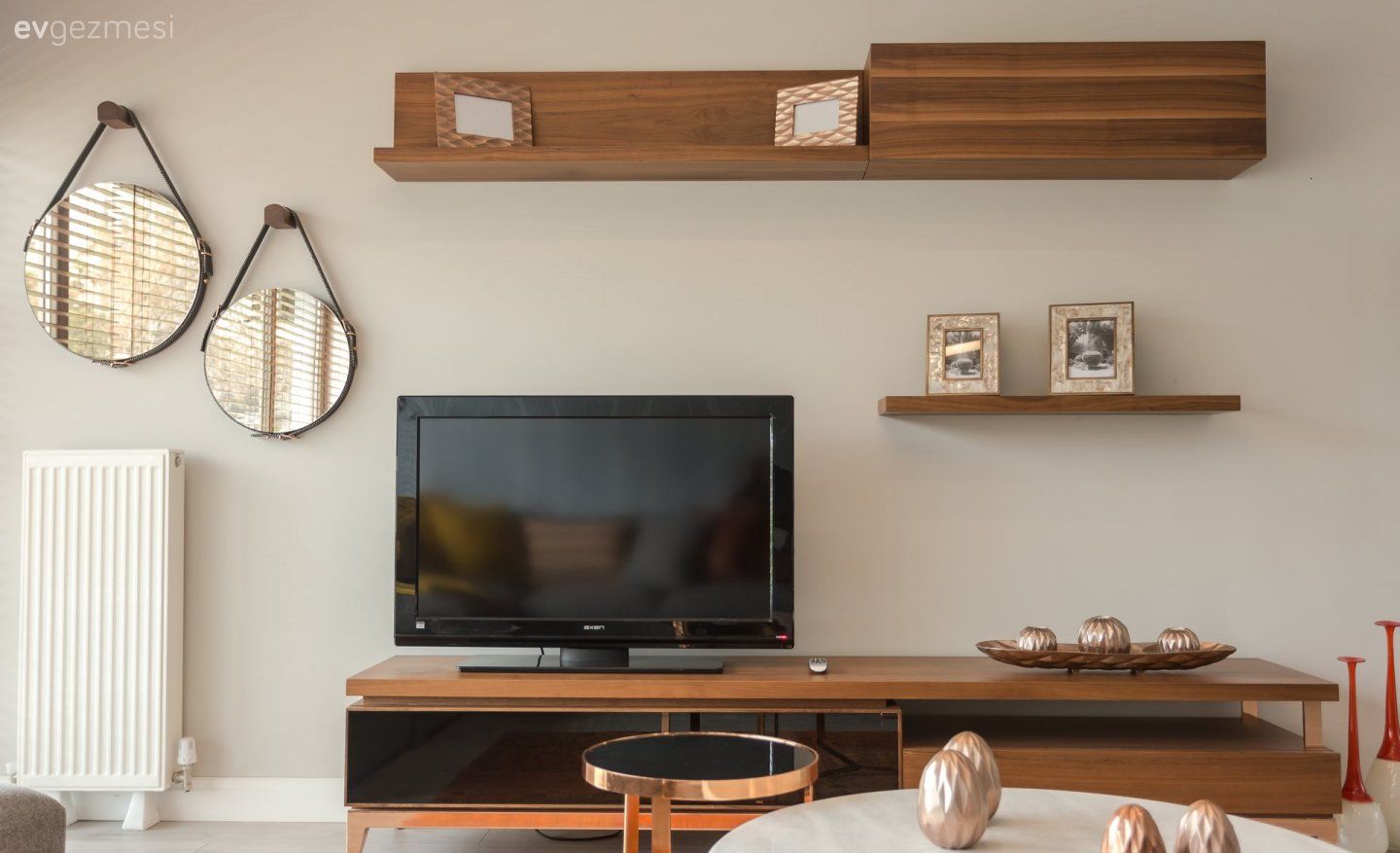 Tv ünitesi, Salon, Ayna, Ahşap Mobilya