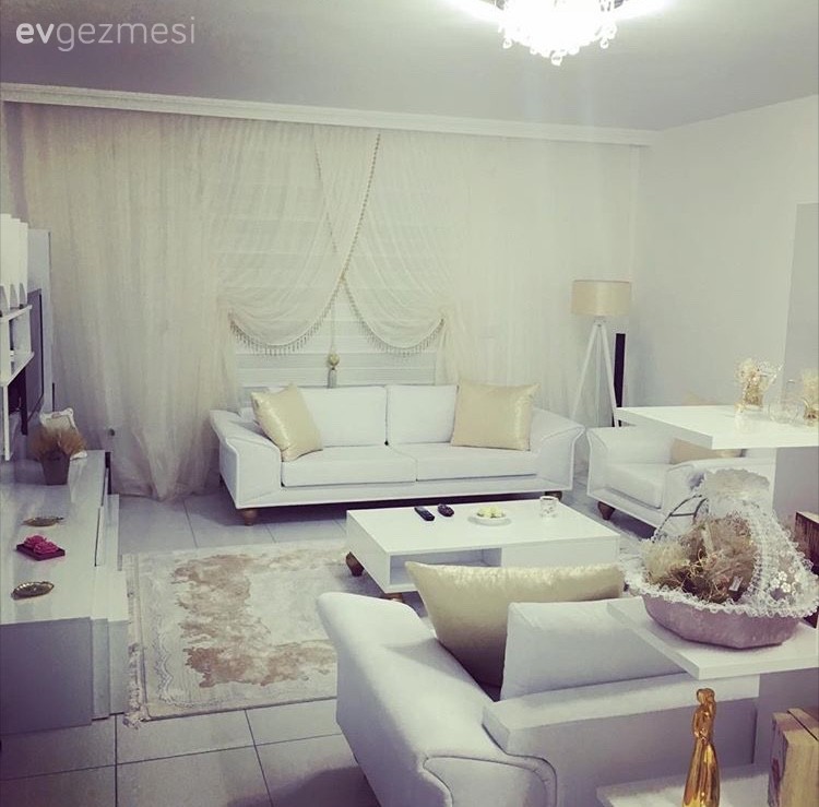 Altın, Beyaz, Halı, Salon, Tv ünitesi