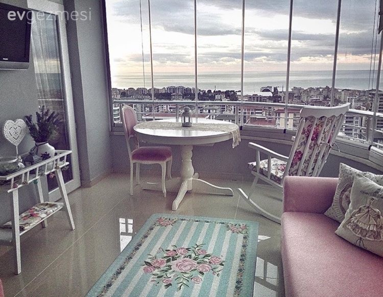 Balkon, Halı, Kış bahçesi, Pembe