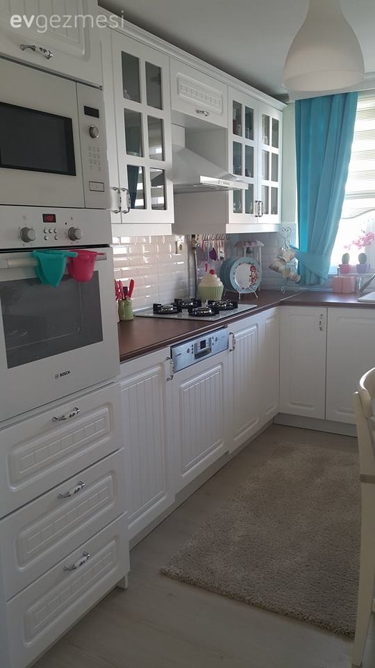 Amerikan Mutfak, Beyaz mutfak, Mavi, Mutfak, Mutfak aksesuarları