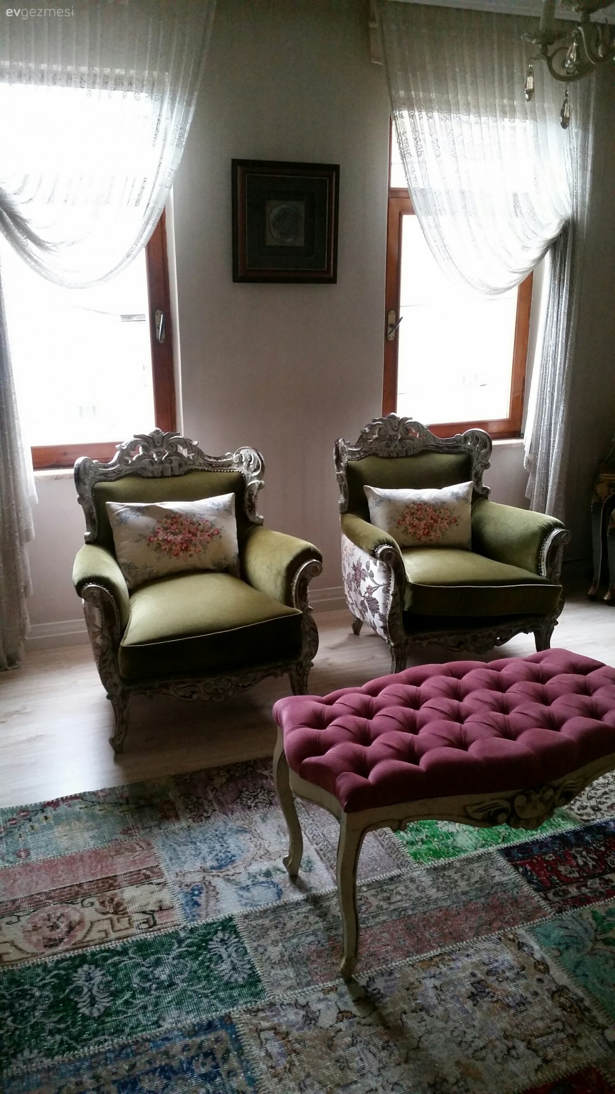 Eklektik, Pembe, Puf, Salon, Yeşil