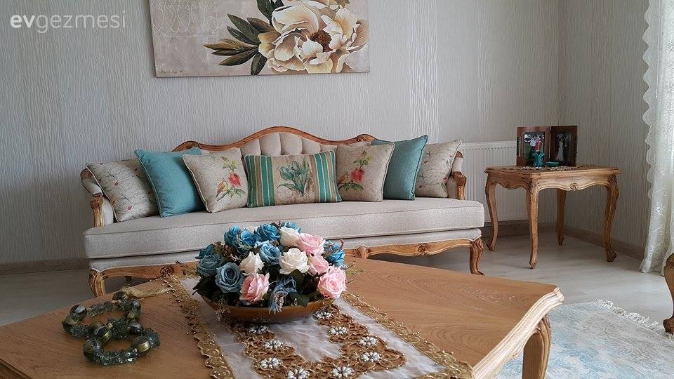 Dekoratif Objeler, Mavi, Salon, Sehpa, Tablo