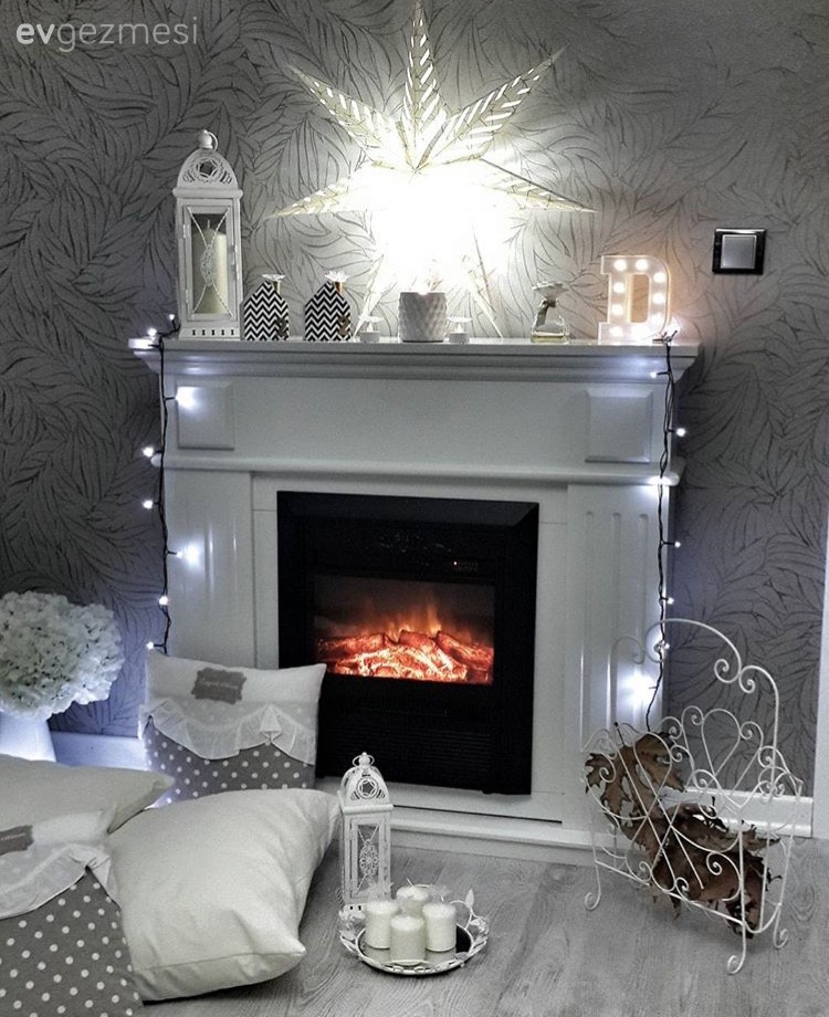 Aydınlatma, Dekoratif Objeler, Oturma Odası, Şömine