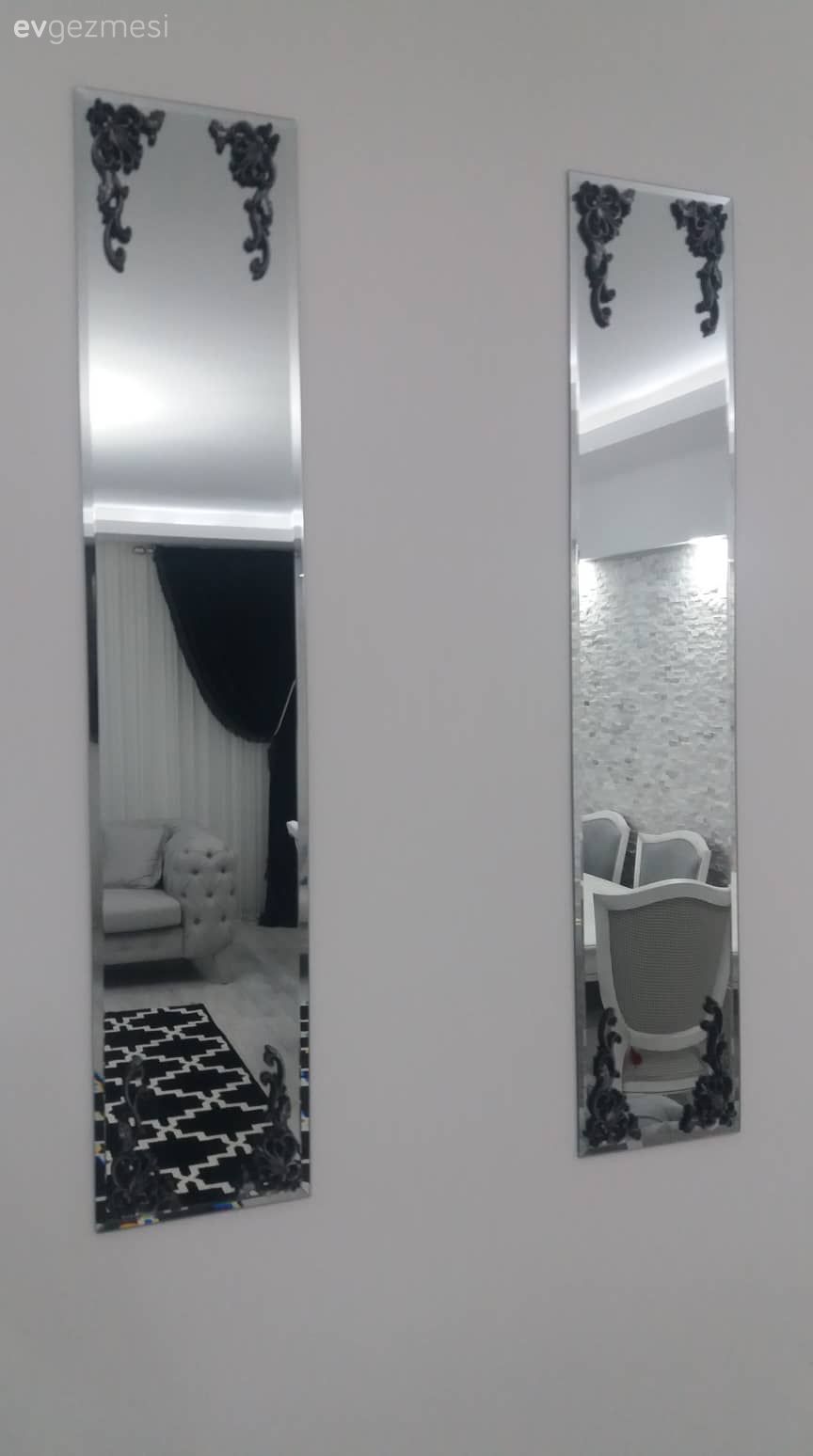 Ayna, Salon, Duvar dekorasyonu
