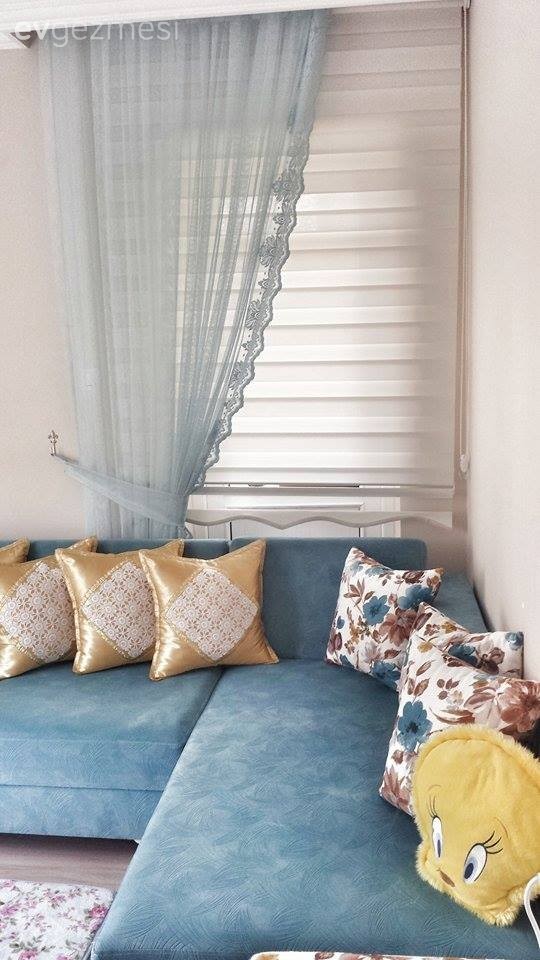 Mavi, Perde, Sarı, Kırlent