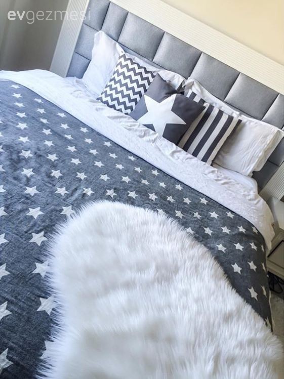 Beyaz, Gri, Yatak Odası