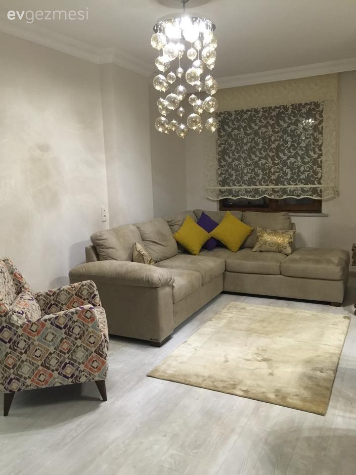 Gamze hanımın her detayı ile ilgilendiği konforlu ve sofistike evi.