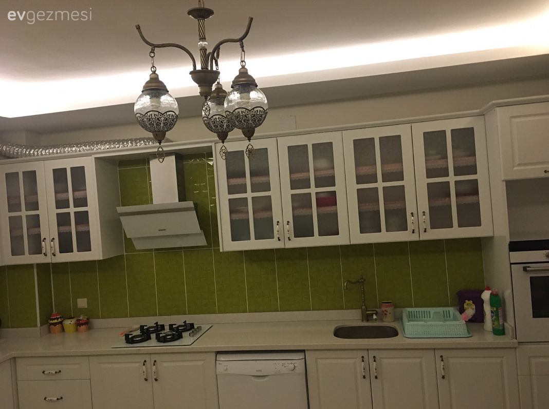 Asma tavan, Avize, Ankastre, Beyaz mutfak, Mutfak