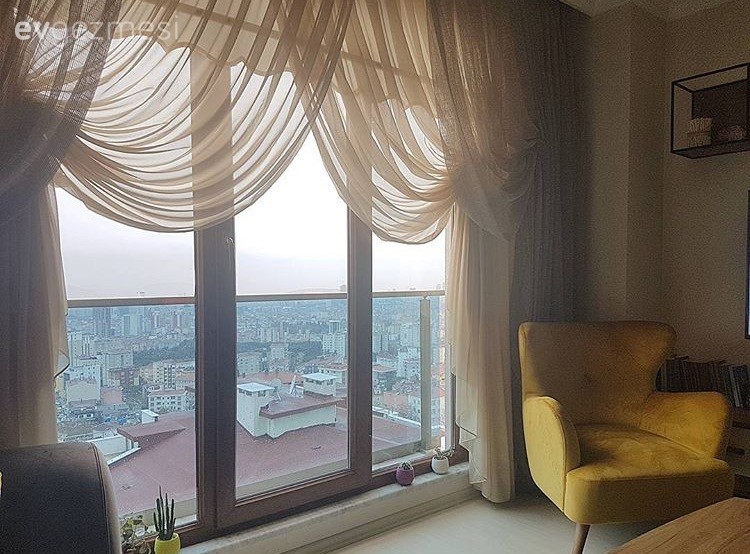 Berjer, Perde, Salon, Sarı