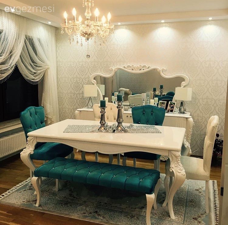 Bank, Halı, Perde, Yemek Odası, Yeşil