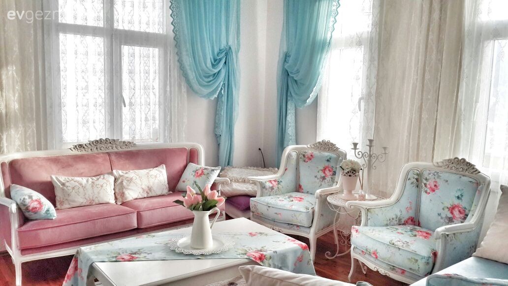 Berjer, Country, Koltuk Döşeme, Mavi, Öncesi / Sonrası, Orta sehpa, Pembe