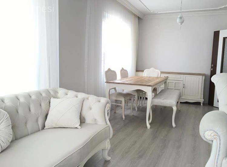 Beyaz, Country, Salon, Yemek Odası