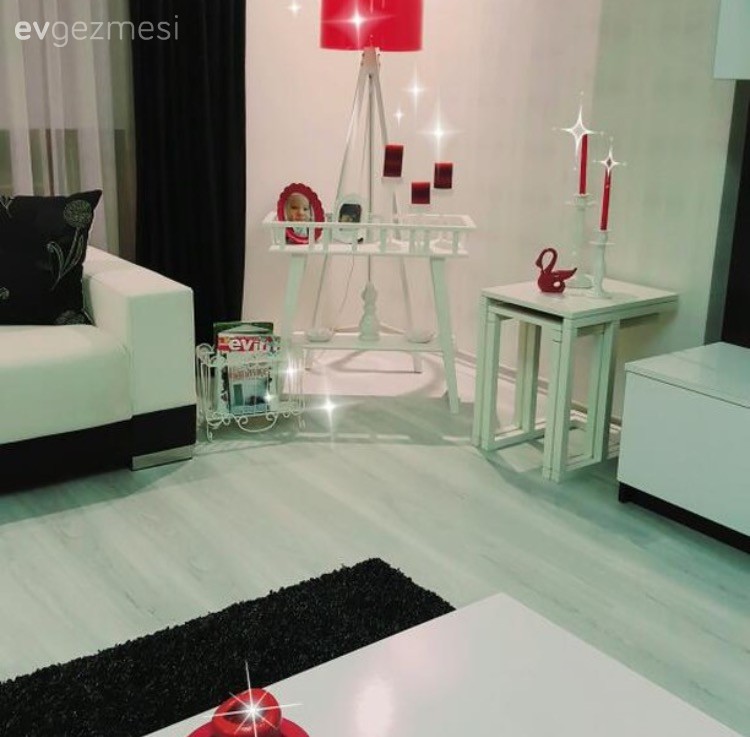 Kırmızı, Lambader, Salon, Siyah- Beyaz, Aydınlatma