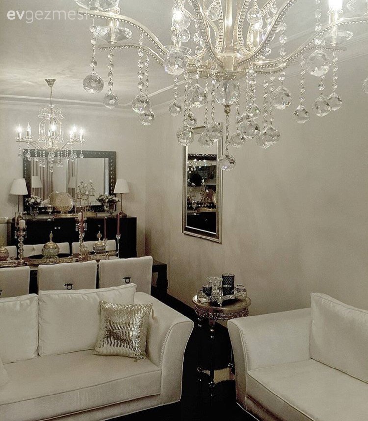 Altın, Avize, Beyaz, Salon, Yemek Odası, Aydınlatma