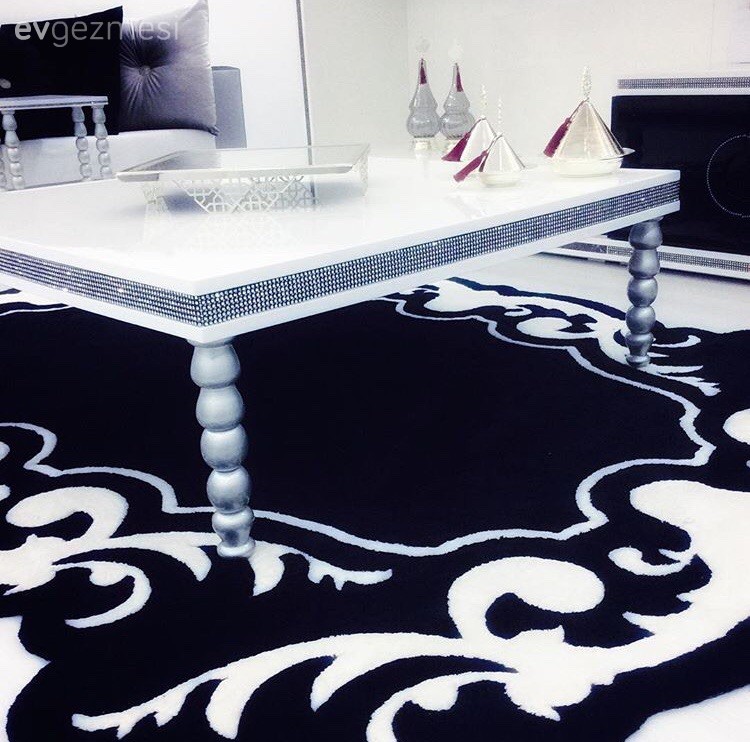 Orta sehpa, Salon, Lazer kesim halı, Avangart