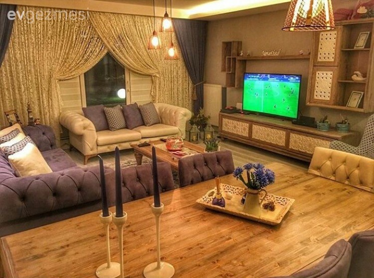 Ahşap Mobilya, Mor, Salon, Tv ünitesi, Yemek Odası