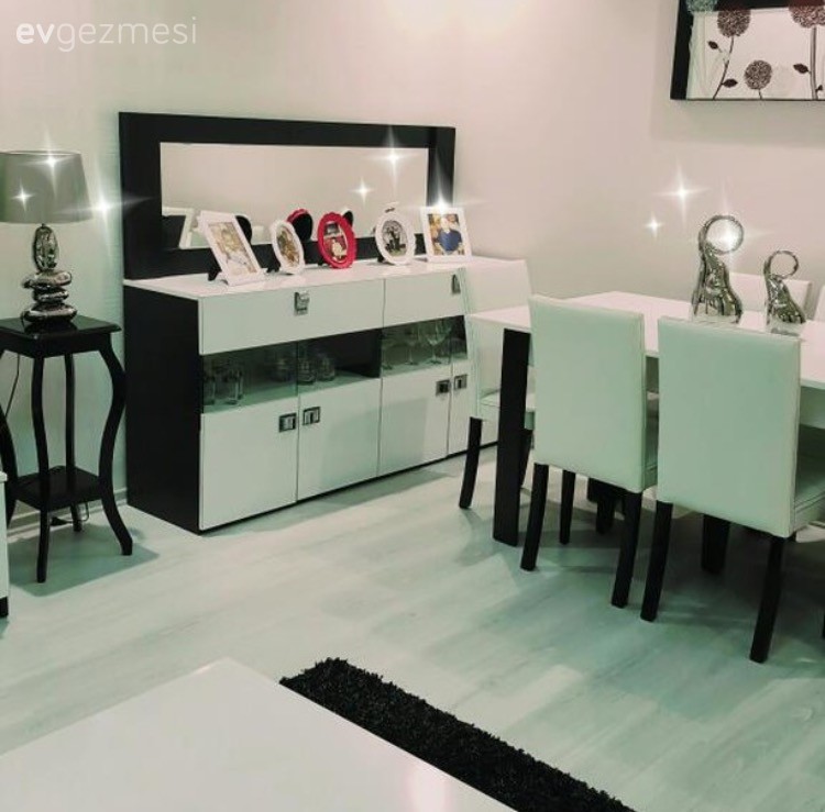 Konsol, Salon, Siyah- Beyaz, Yemek Odası