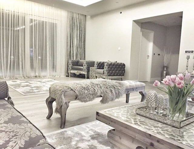 Salon, Orta sehpa, Bank, Peluş, Berjer, Gri, Klasik