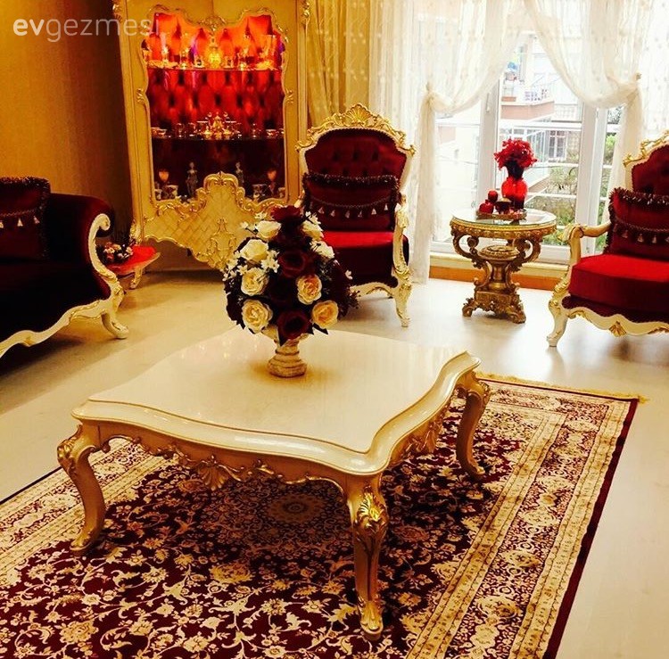 Berjer, Halı, Kırmızı, Orta sehpa, Salon