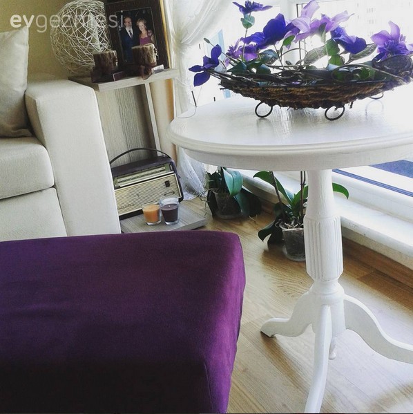 Dekoratif Objeler, Mor, Puf, Salon