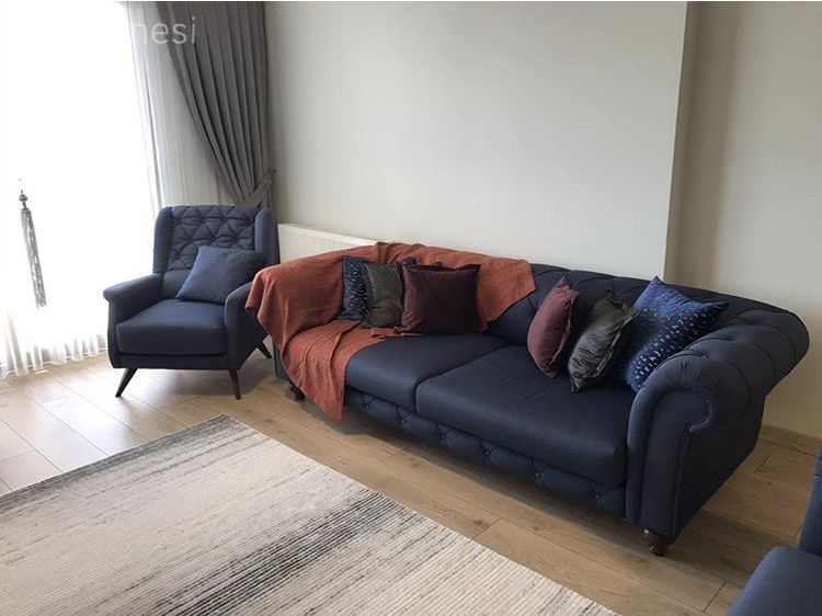 Berjer, Chesterfield, Halı, Lacivert, Salon