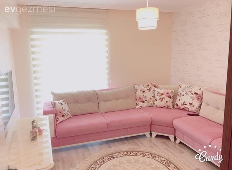 Halı, Köşe koltuk, Oturma Odası, Pembe