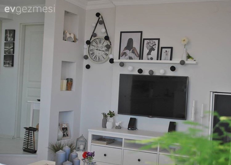 Duvar dekorasyonu, Ikea, Duvar Nişleri, Duvar rafı, Salon, Tv ünitesi